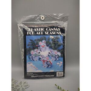 Vintage Sealed 1992 Needlecraft Ala Mode Christmas Mice Baskets Canvas Craft Kit
